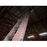 Red 40' Werner Fiberglass Extension Ladder