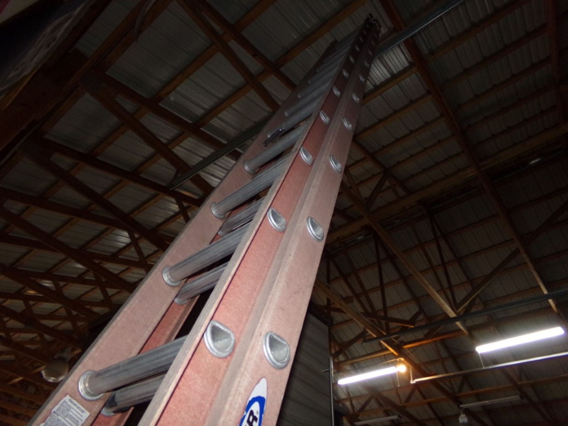 Red 40' Werner Fiberglass Extension Ladder