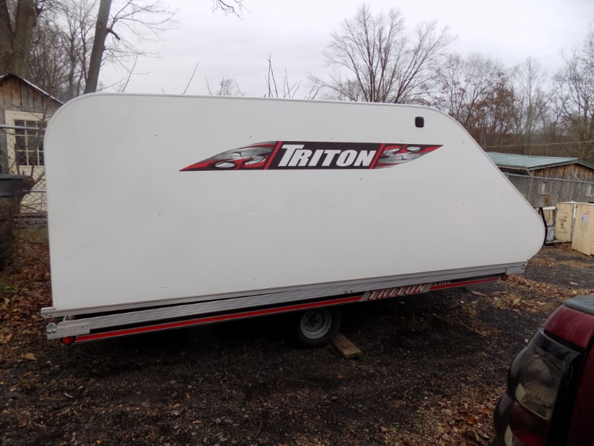 2015 Triton 2-Sled Snowmobile Trailer, GVW 2200lbs, White, Vin# 4TCSS1123FHW11016 - Trailer is in