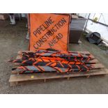 Pallet w/Roll-Up Construction Zone Signess, Various Messages w/Stand Parts, Etc
