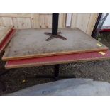 (2) Restaurant-Style, Pedestal, Tables, 42''x30''