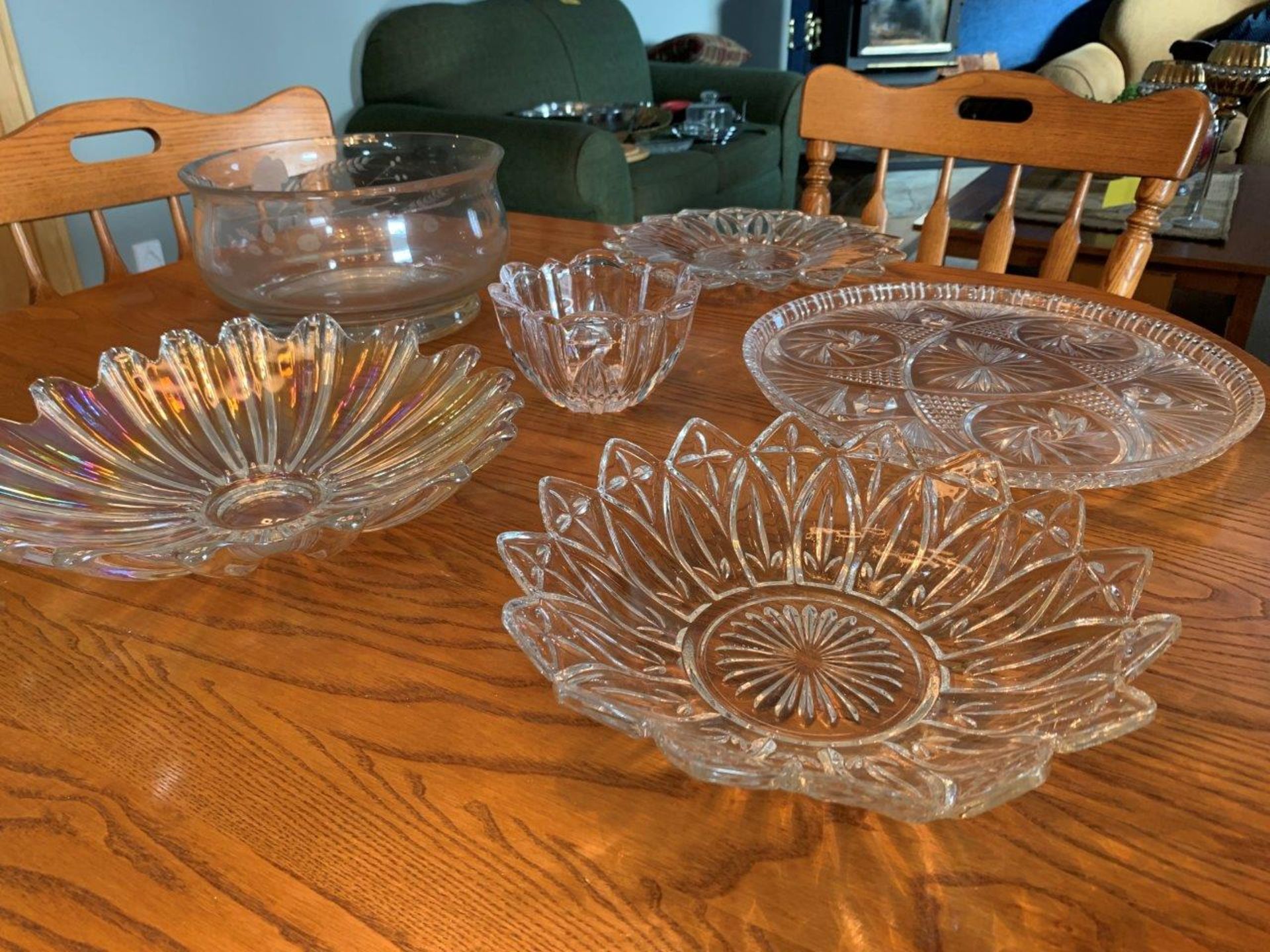 L/O ASSORTED CRYSTAL STEMWARE, PLATTERS, BOWLS, ETC. - Image 6 of 7