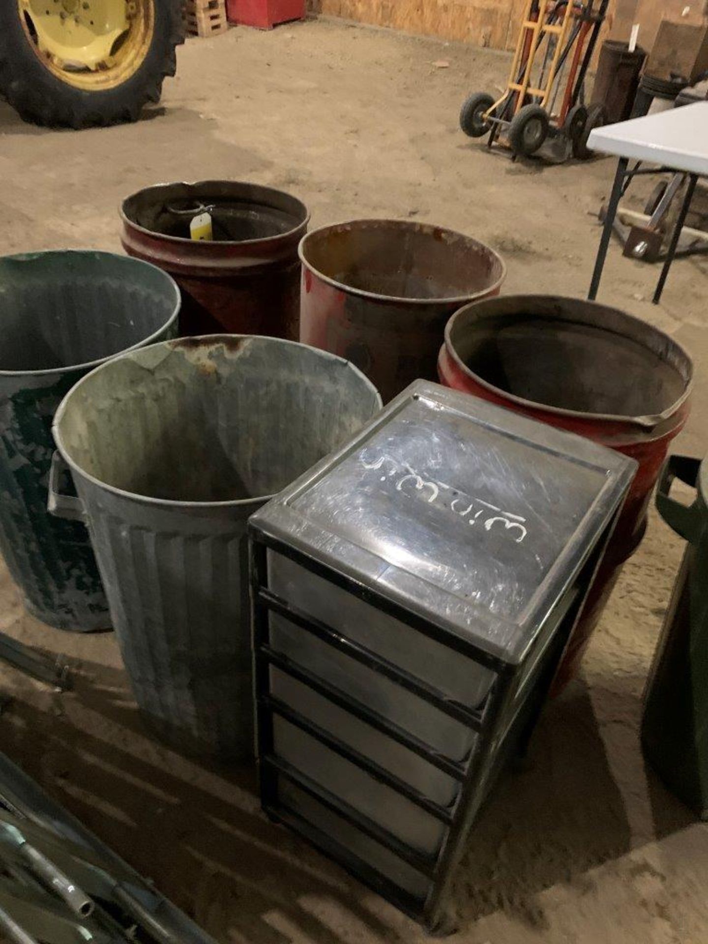 L/O ASSORTED METAL WASTE CANS, POLY STORAGE CABINET - Image 2 of 2