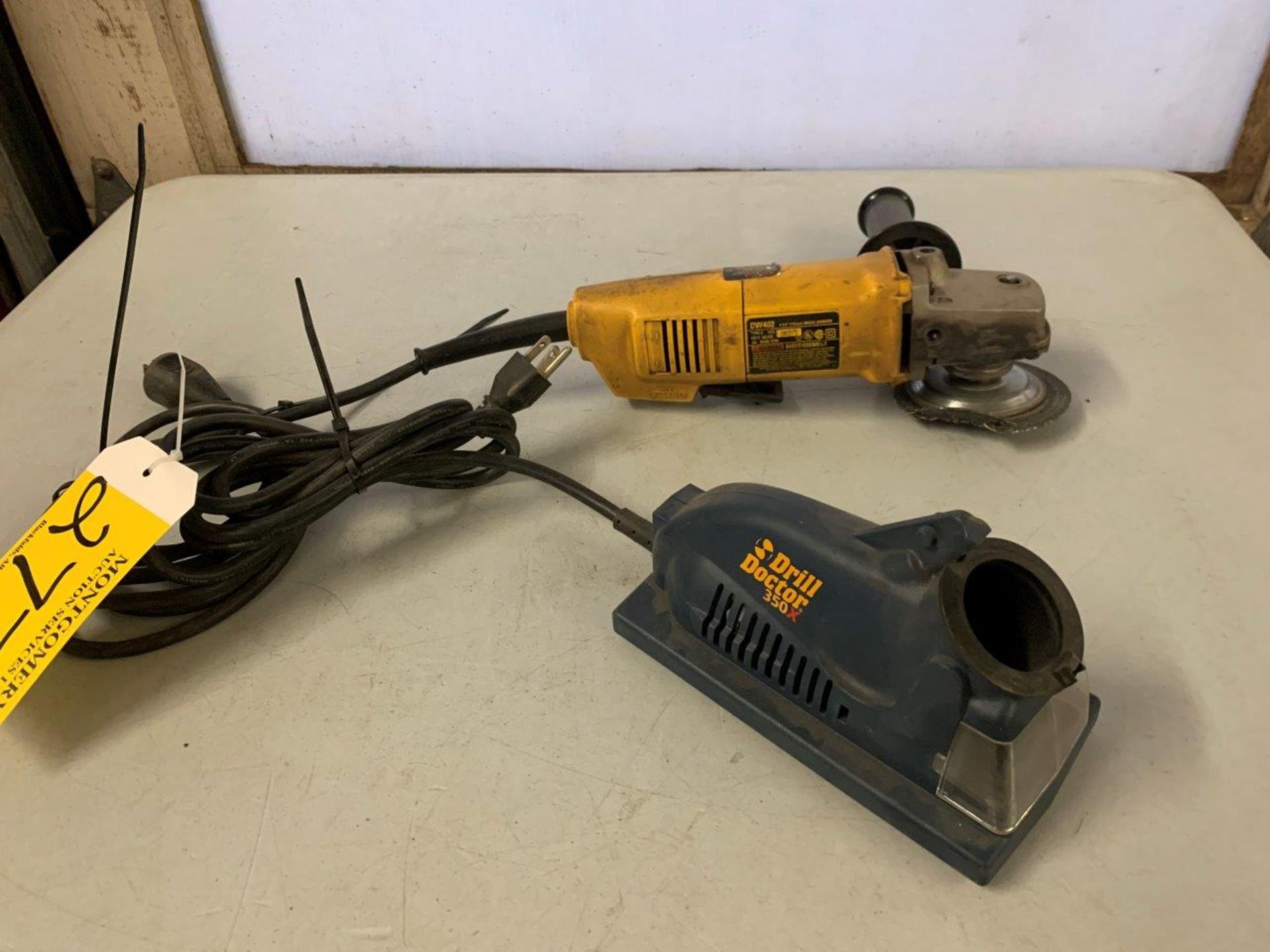 DEWALT 4.5" ELEC. ANGLE GRINDER AND DRILL DOCTOR 350X BIT SHARPENER