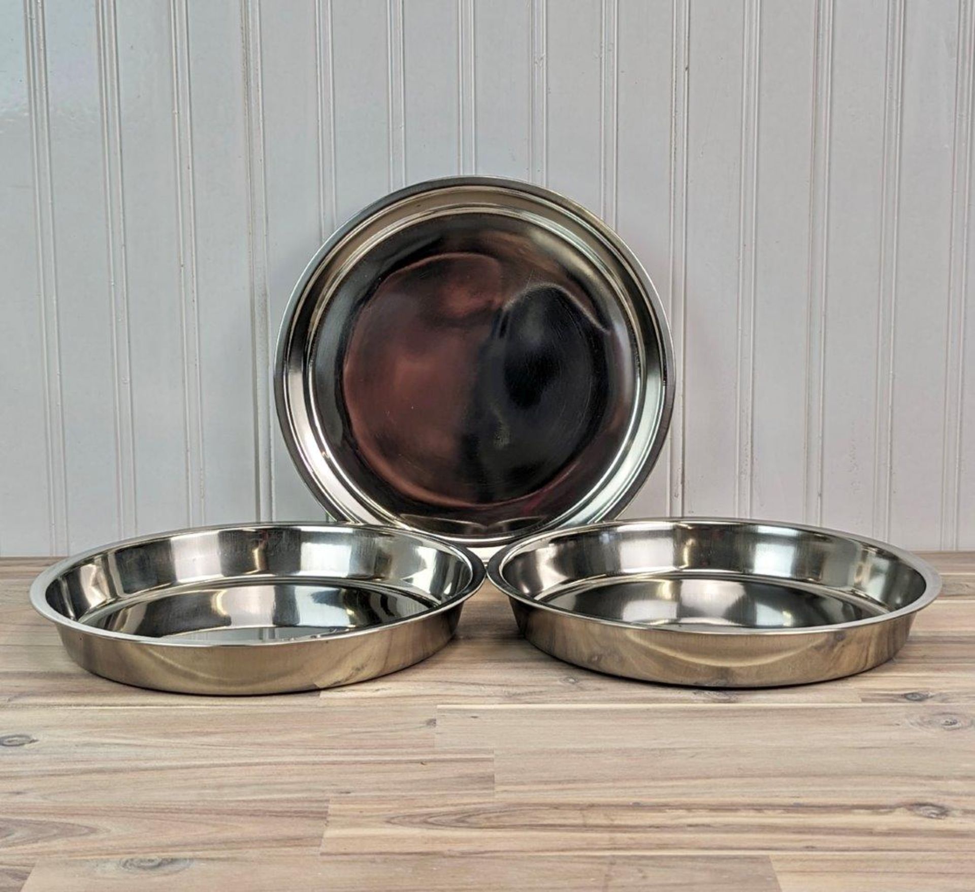 9" ROUND STAINLESS CAKE PANS - LOT OF 3