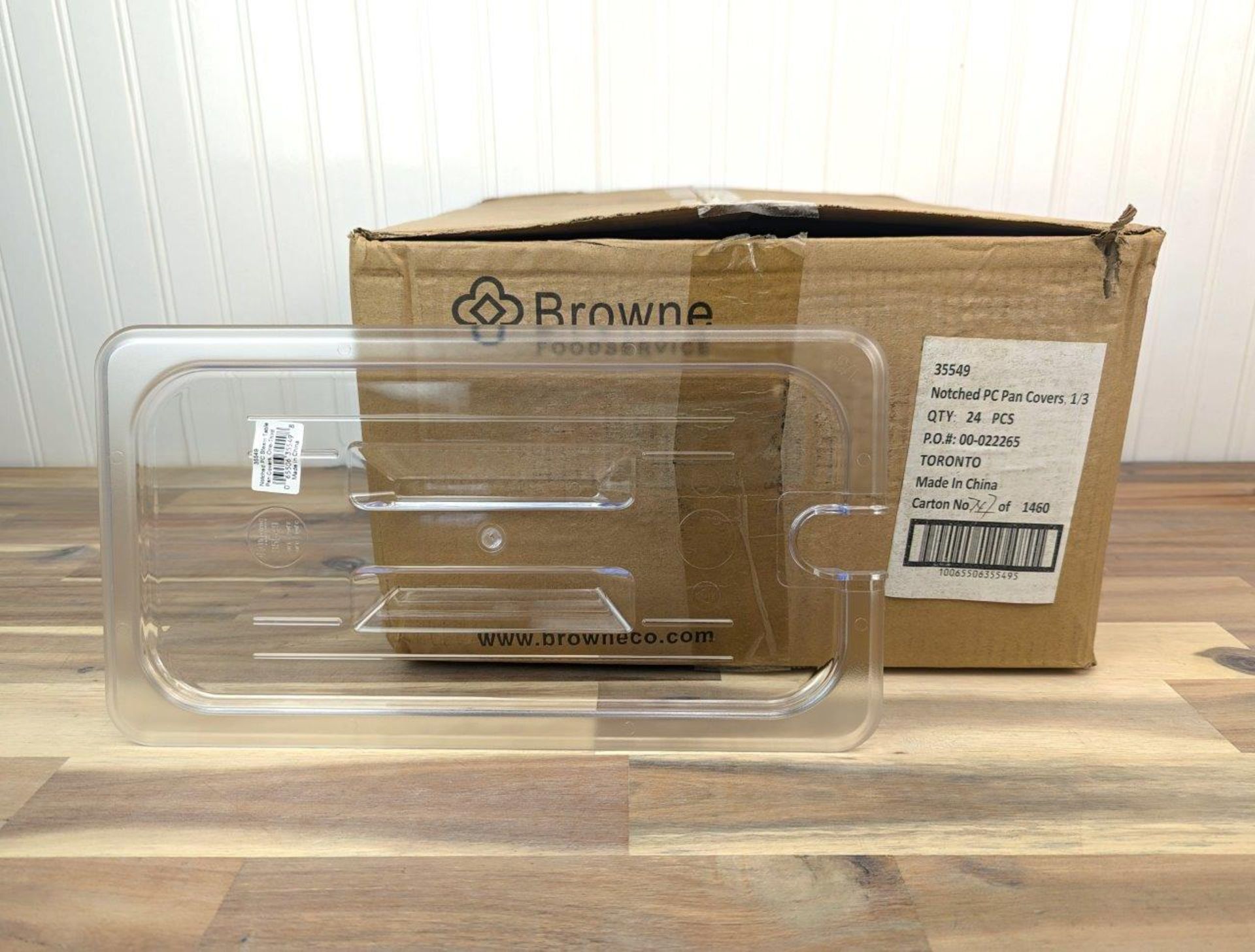 BROWNE 35549 1/3 SIZE POLYCARBONATE NOTCHED LIDS - LOT OF 24