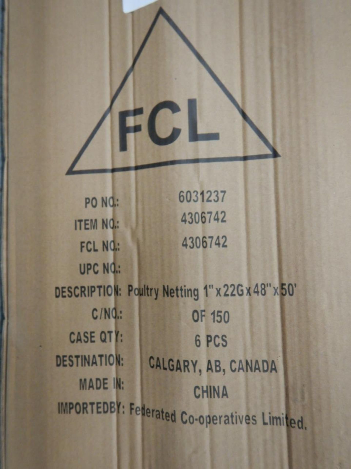 6-ROLLS OF FCL 24" METAL POULTRY NETTING 1"X22GA.X48"X50FT (SOME ROLLS HAVE WATER DAMAGE) - Image 2 of 2