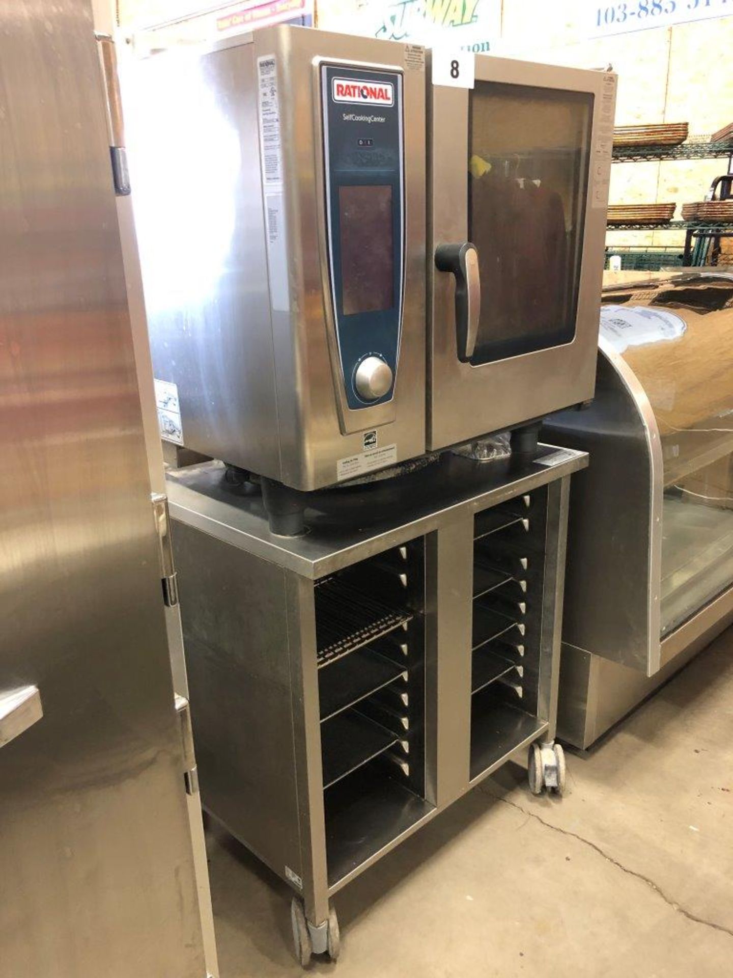 RATIONAL SCC-WE61 SELF COOKING CENTRE COMBI-OVEN W/MOBILE OVEN STAND 208V-3 PHAC, S/N