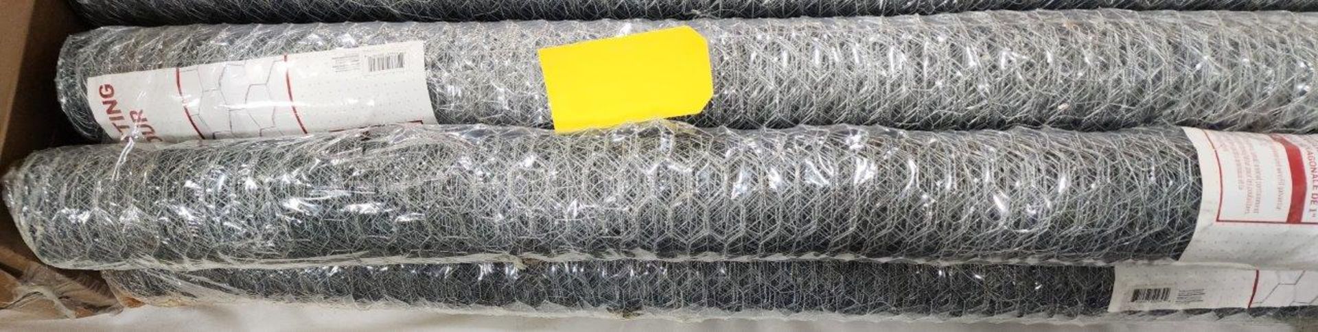 6-ROLLS OF FCL 24" METAL POULTRY NETTING 1"X22GA.X48"X50FT (SOME ROLLS HAVE WATER DAMAGE)