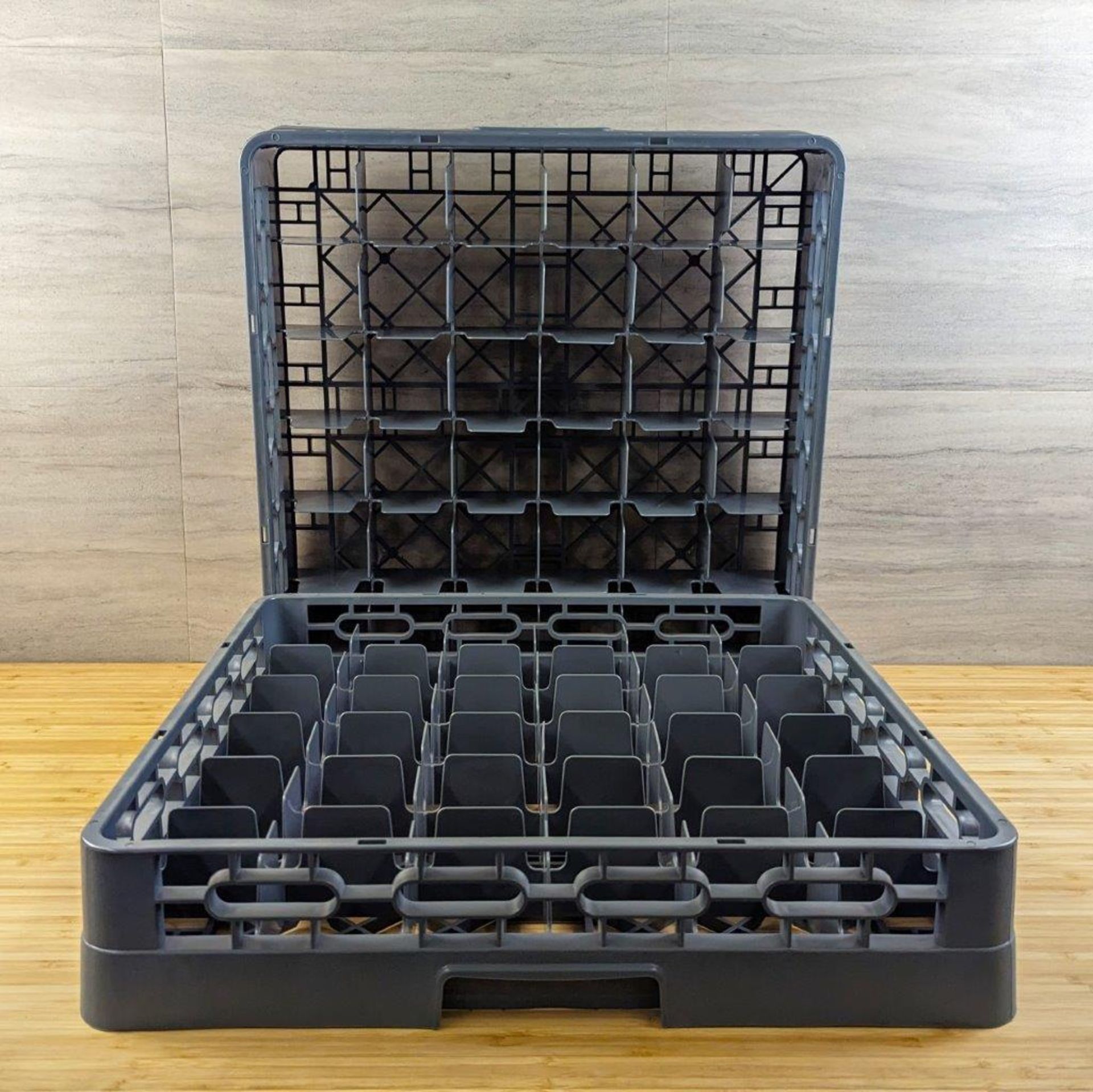 36 COMPARTMENT GLASS RACKS - LOT OF 2