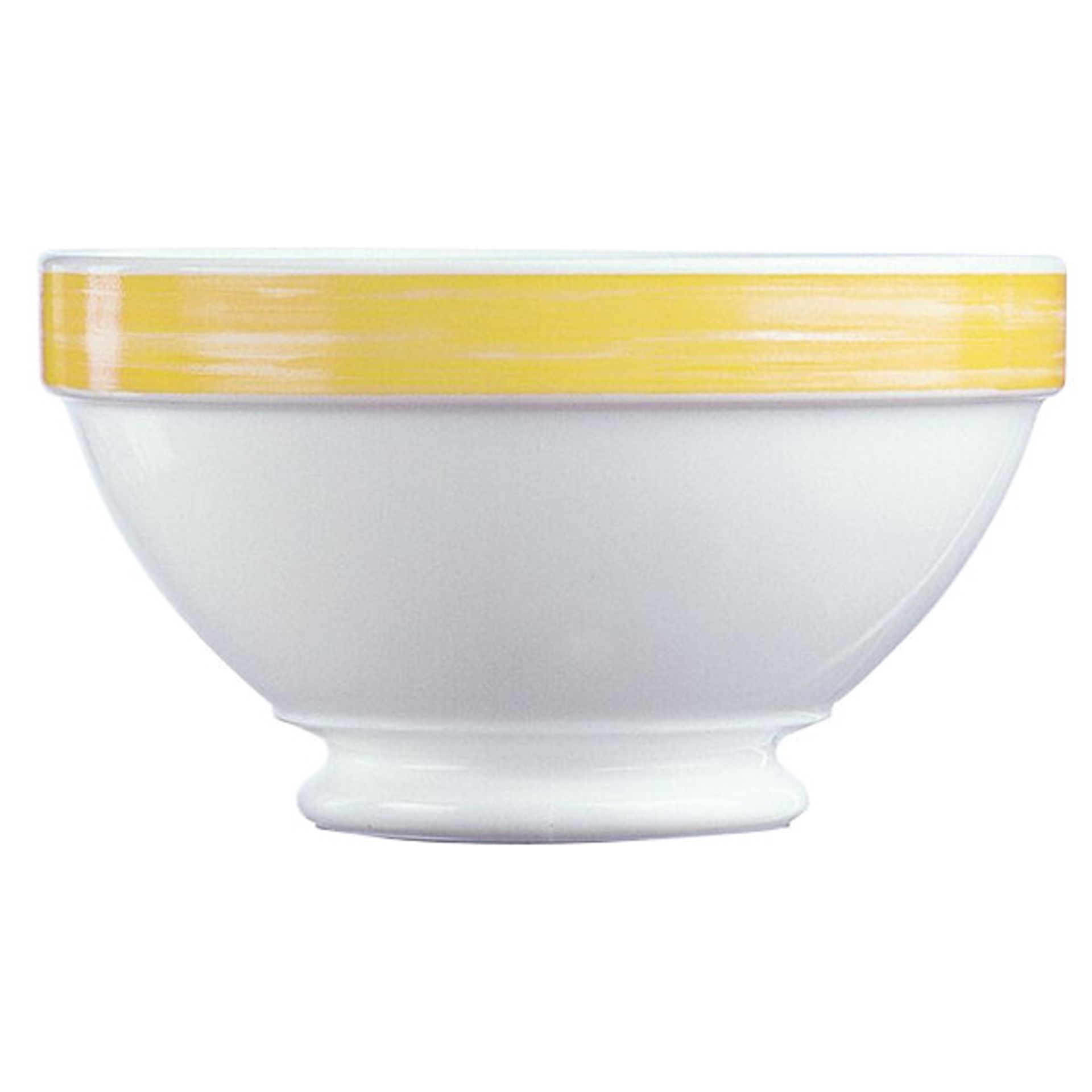 17.25OZ OPAL BRUSH YELLOW GLASS BOWLS, 5-1/8", ARCOROC 54704 - LOT OF 36