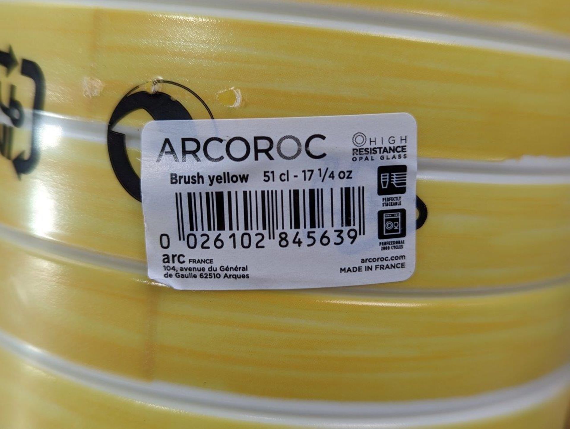 17.25OZ OPAL BRUSH YELLOW GLASS BOWLS, 5-1/8", ARCOROC 54704 - LOT OF 36 - Image 4 of 5