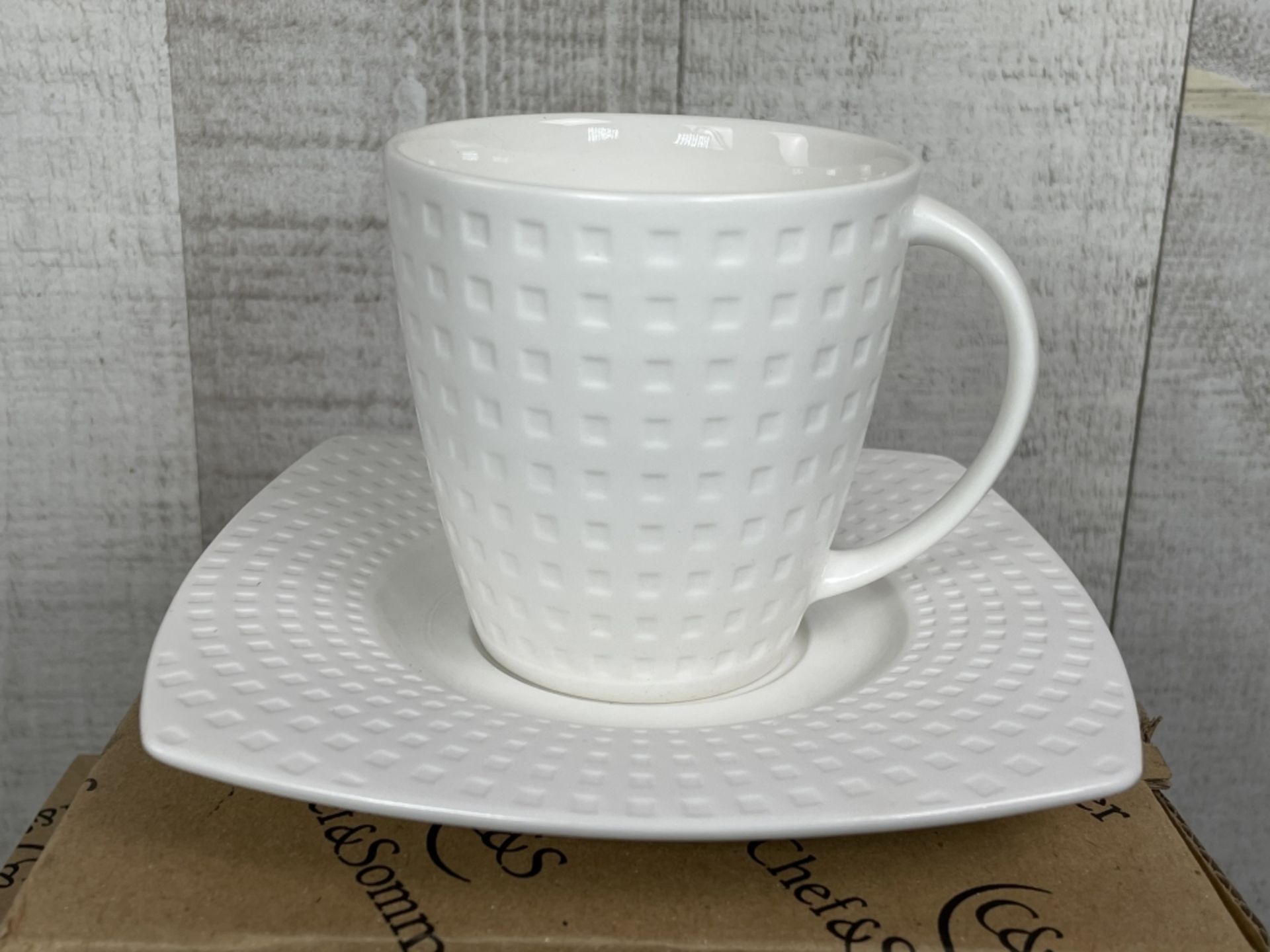 SATINIQUE 8OZ TEA CUPS WITH 6" SAUCERS - LOT OF 24 (48PCS) - Image 3 of 5