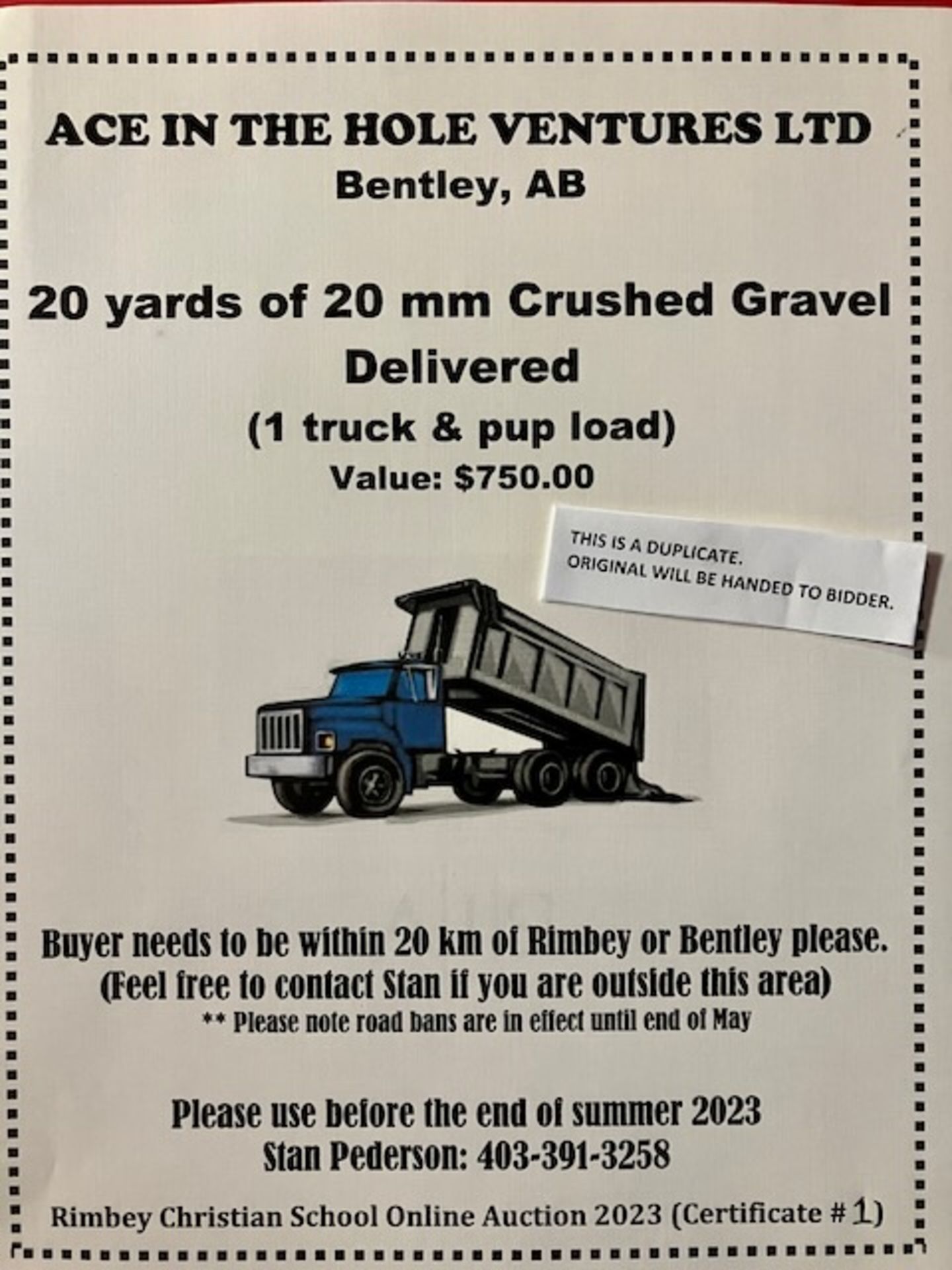 20 YARDS of 20mm CRUSHED GRAVEL - DELIVERED (1 Truck & Pup)