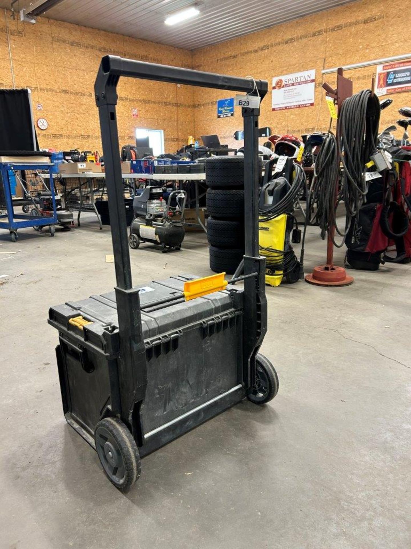 DEWALT POLY TOOLBOX W/ WHEEL KIT 21"X16"X16", INCLUDED CONTENTS, ASSORTED HAND TOOLS, ETC. - B29 - Image 3 of 5