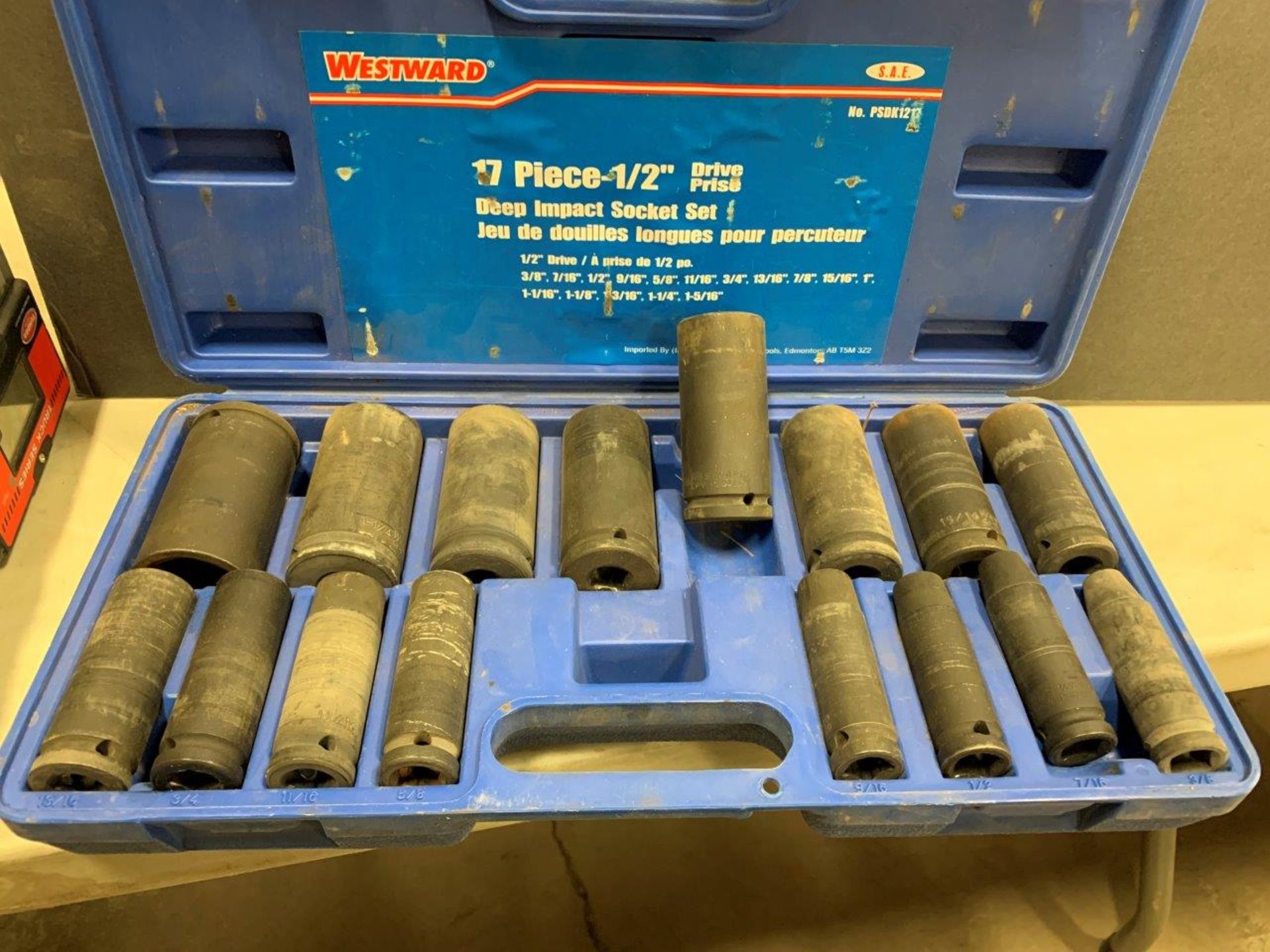 WESTWARD 17 PIECE 1/2" DRIVE DEEP IMPACT SOCKET SET