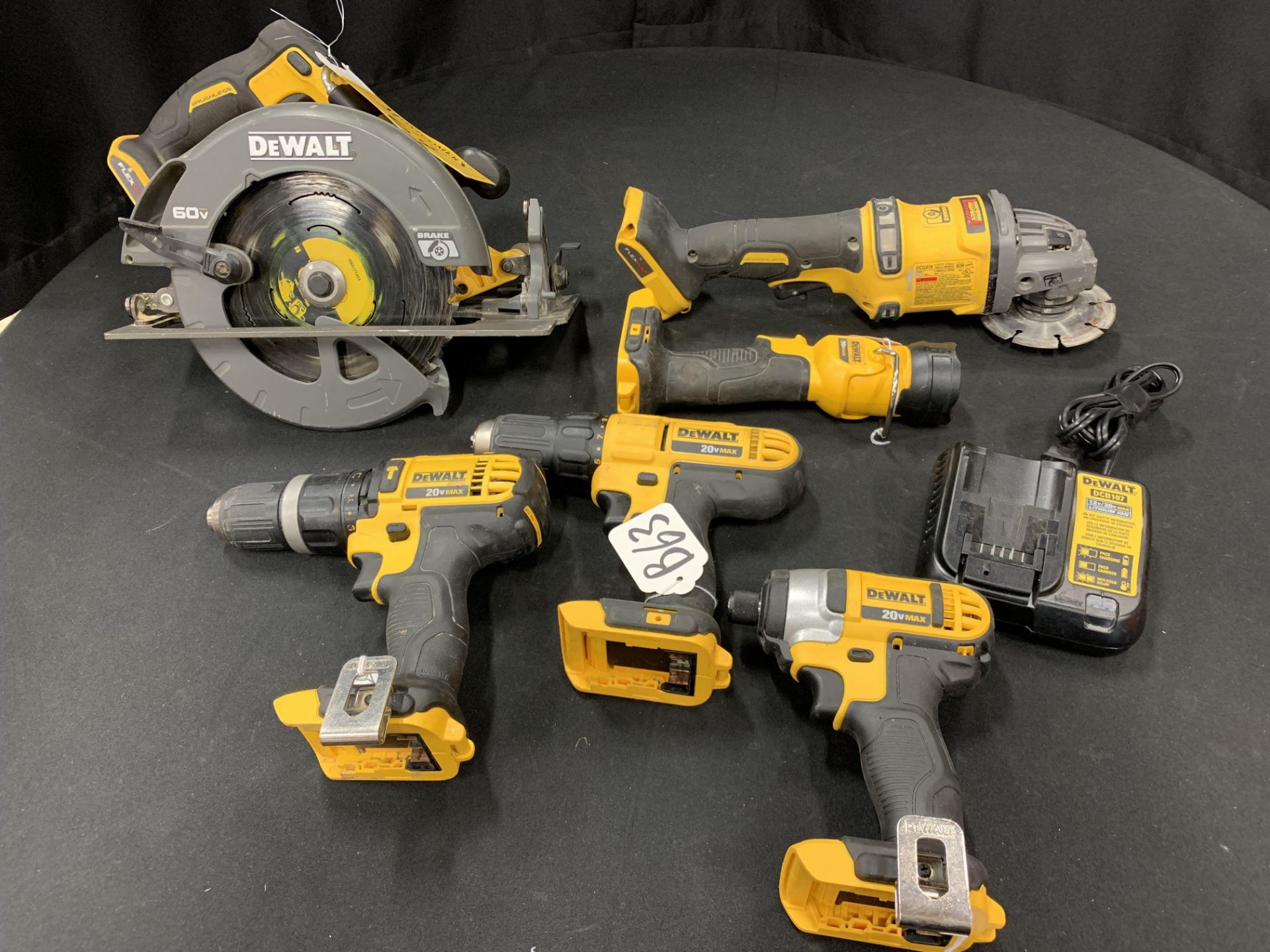 DEWALT CORDLESS CIRCULAR SAW, IMPACT DRIVER, ANGLE GRINDER, DRILLS, FLASHLIGHT, ETC. - B63 - Image 5 of 13