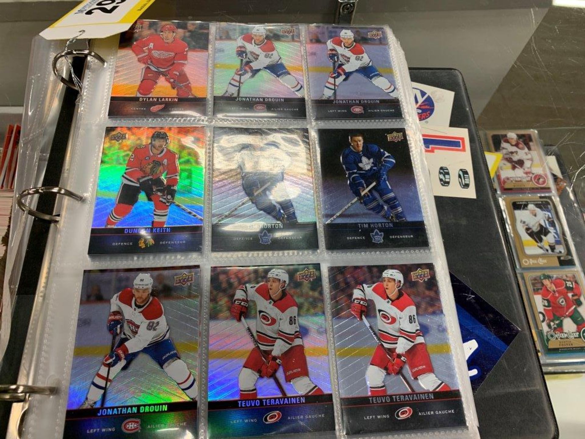 BINDER OF ASSORTED UPPER DECK HOCKEY CARDS