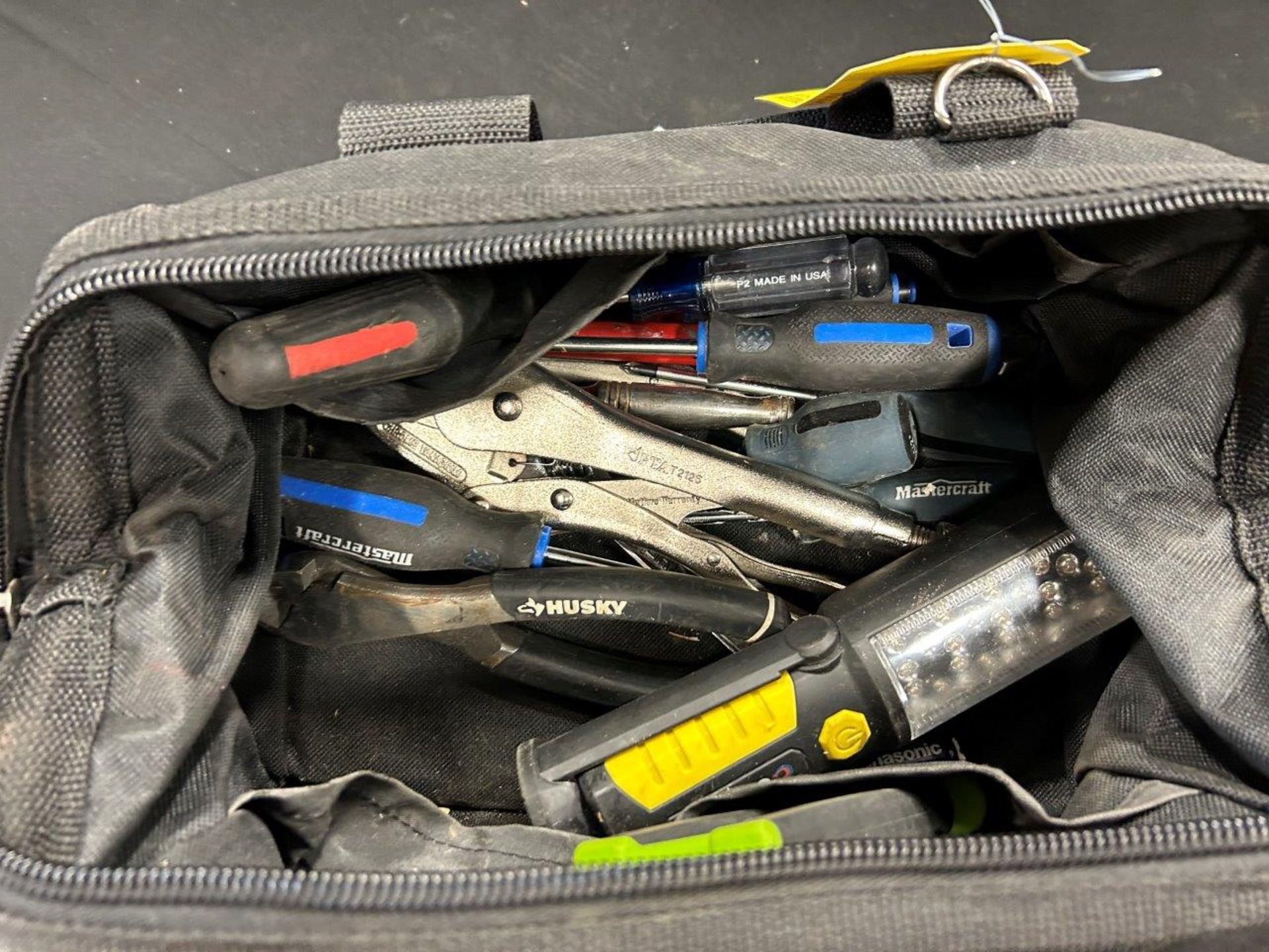 L/O ASSORTED HAND TOOLS, DRILL BITS, ETC. IN JOBMATE CARRY BAG - A56 - Image 2 of 4