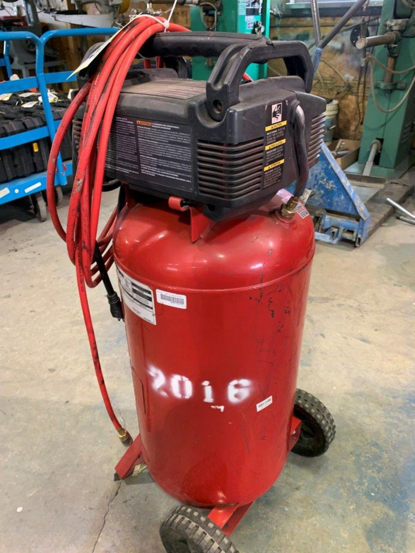 PORTER CABLE 150 PSI 17 GAL. PORTABLE AIR COMPRESSOR W/ WHEEL KIT - Image 3 of 5