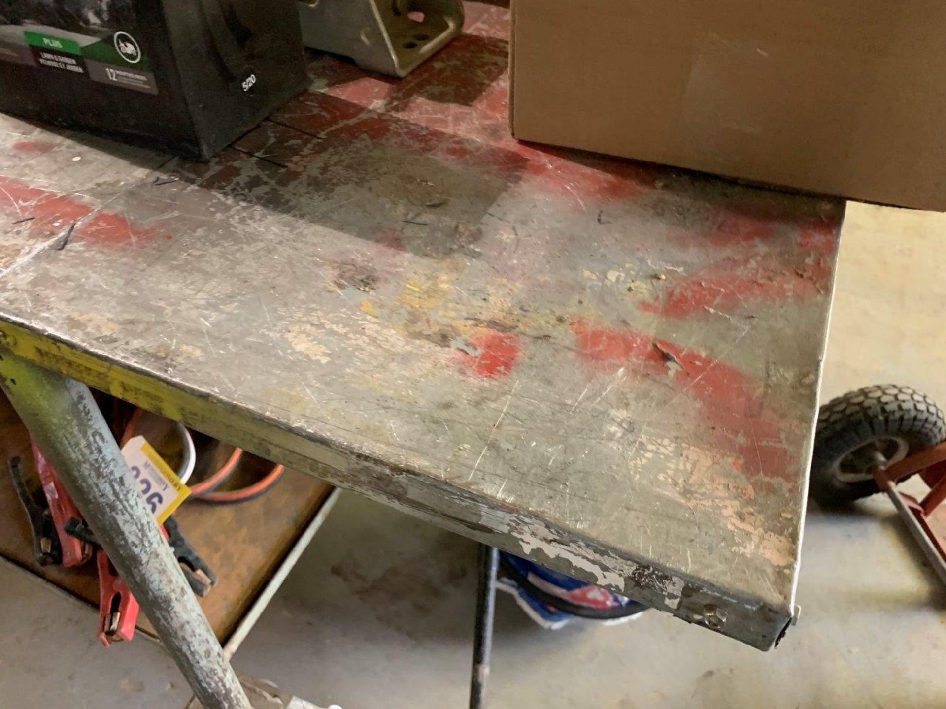 STEEL WORK TABLE W/ CASTERS 31"X80"X34" H - Image 4 of 6