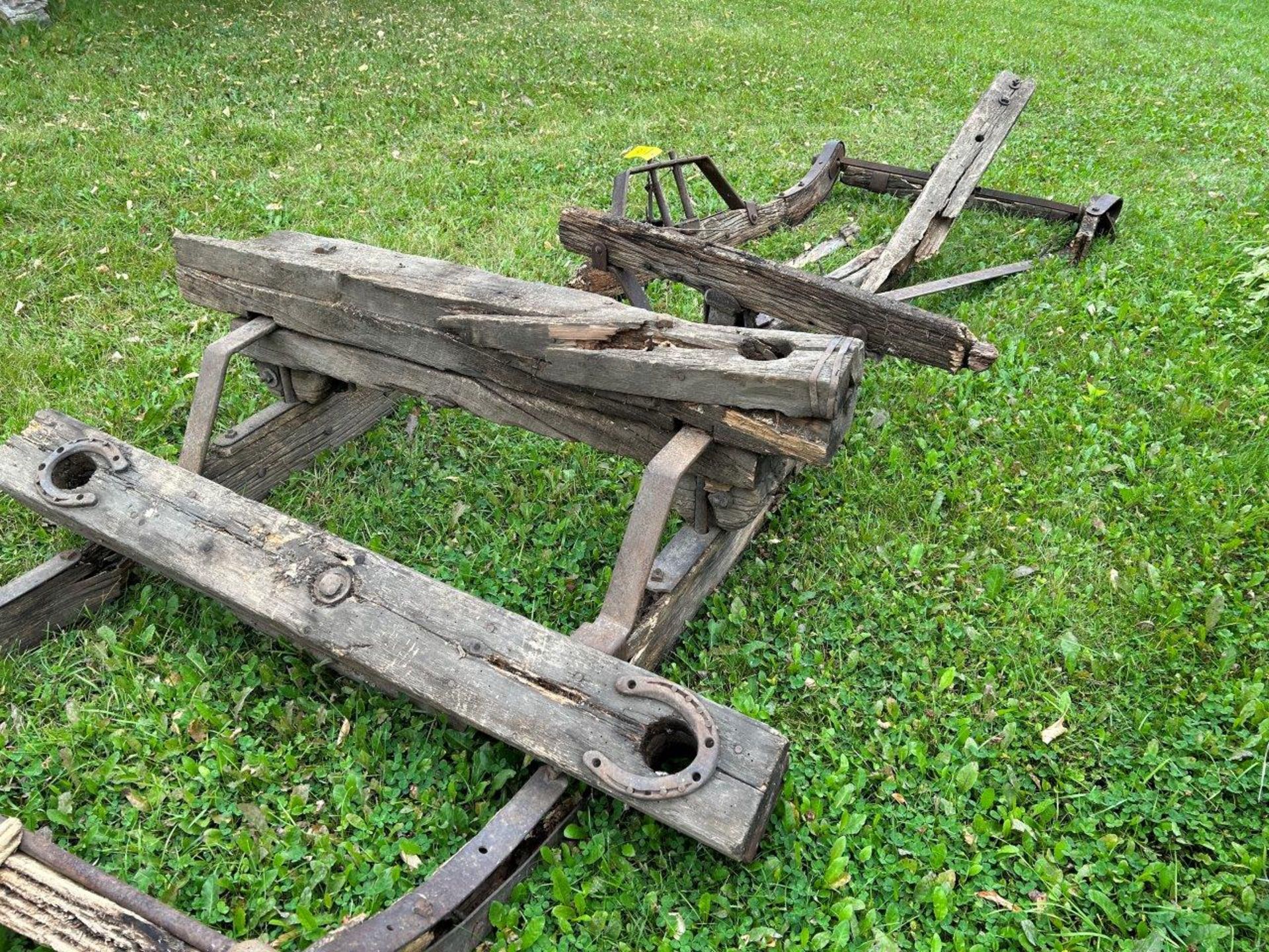 HORSE DRAWN 4 RUNNER SLEIGH RUNNERS & BUNKS & HARDWARE - Image 5 of 5