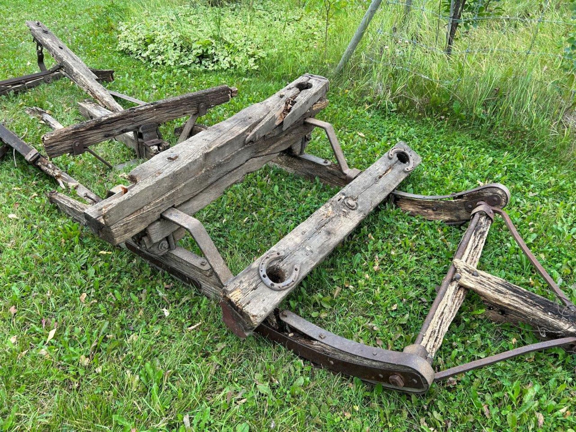 HORSE DRAWN 4 RUNNER SLEIGH RUNNERS & BUNKS & HARDWARE - Image 3 of 5