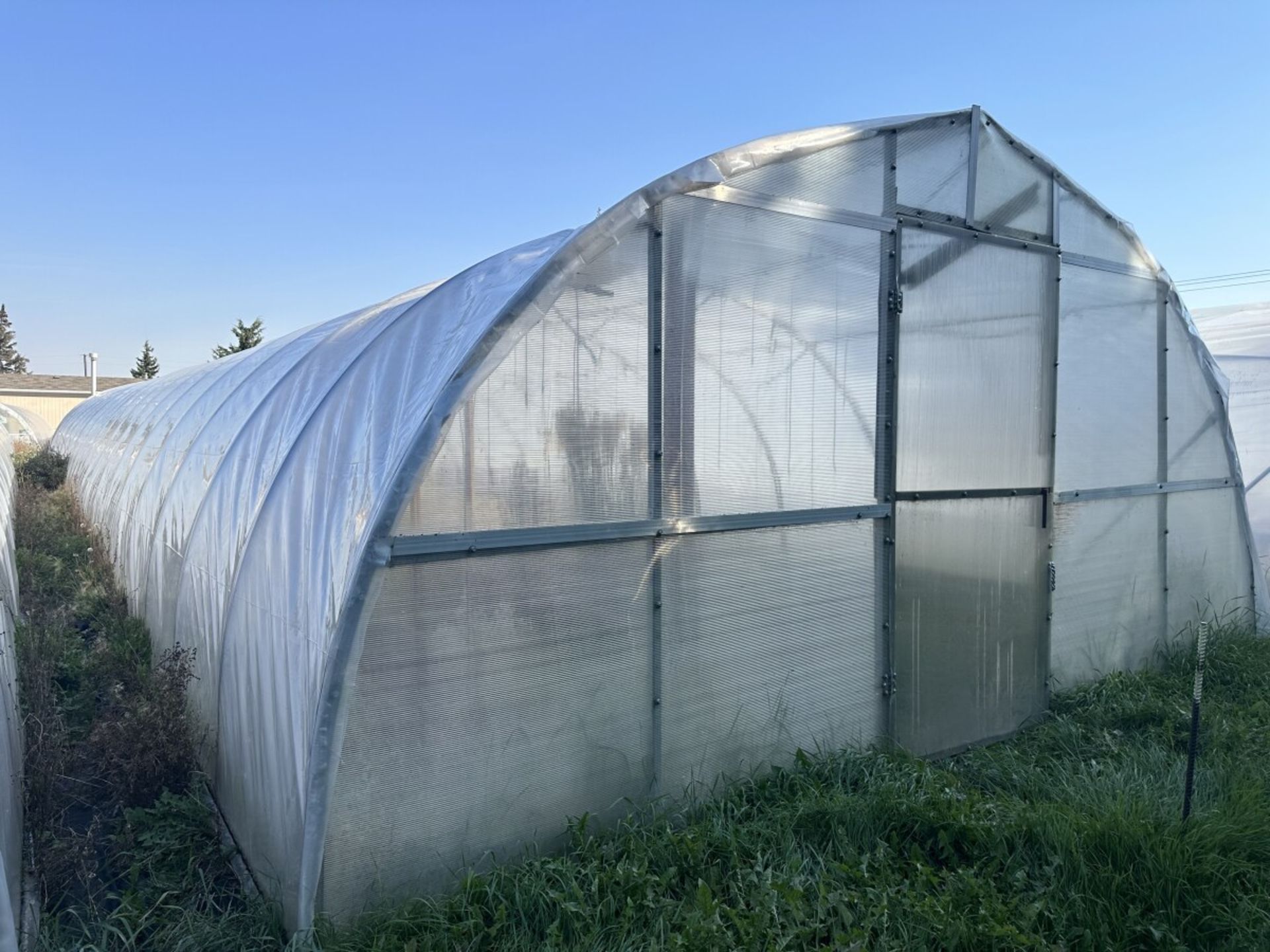 FREESTANDING COLD FRAME GREEN HOUSE W/ NG FURNACE 20FT X 100FT, DRIP IRRIGATION, ETC. - Image 15 of 16