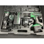 HITACHI CORDLESS DRILL & FLASHLIGHT KIT W/ BATTERIES AND CHARGER