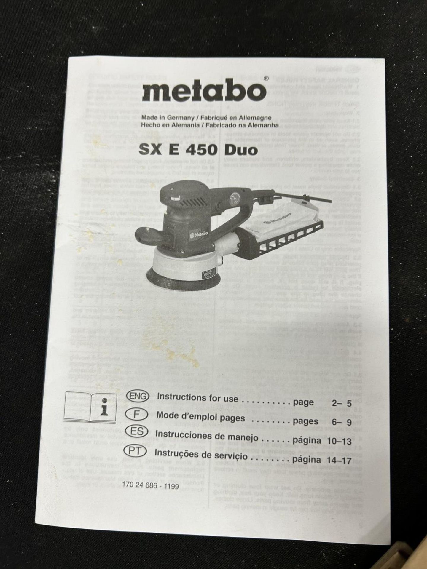 METABO SX E 450 DUO ORBITAL SANDER - Image 4 of 4