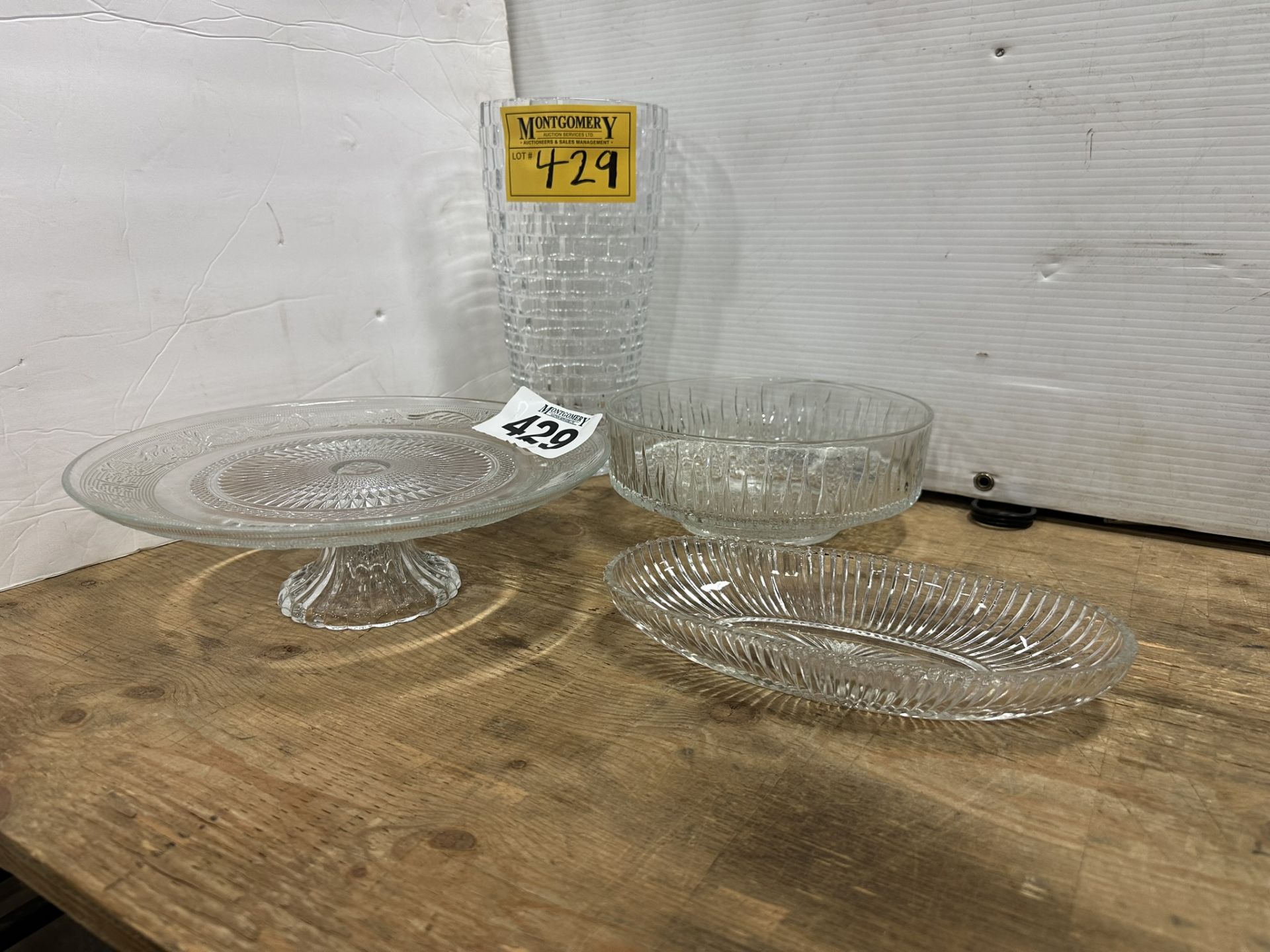 GLASS SERVING PLATTER, CAKE PLATTER, VASE