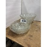 GLASS MIXING, SERVING, PUNCH BOWLS
