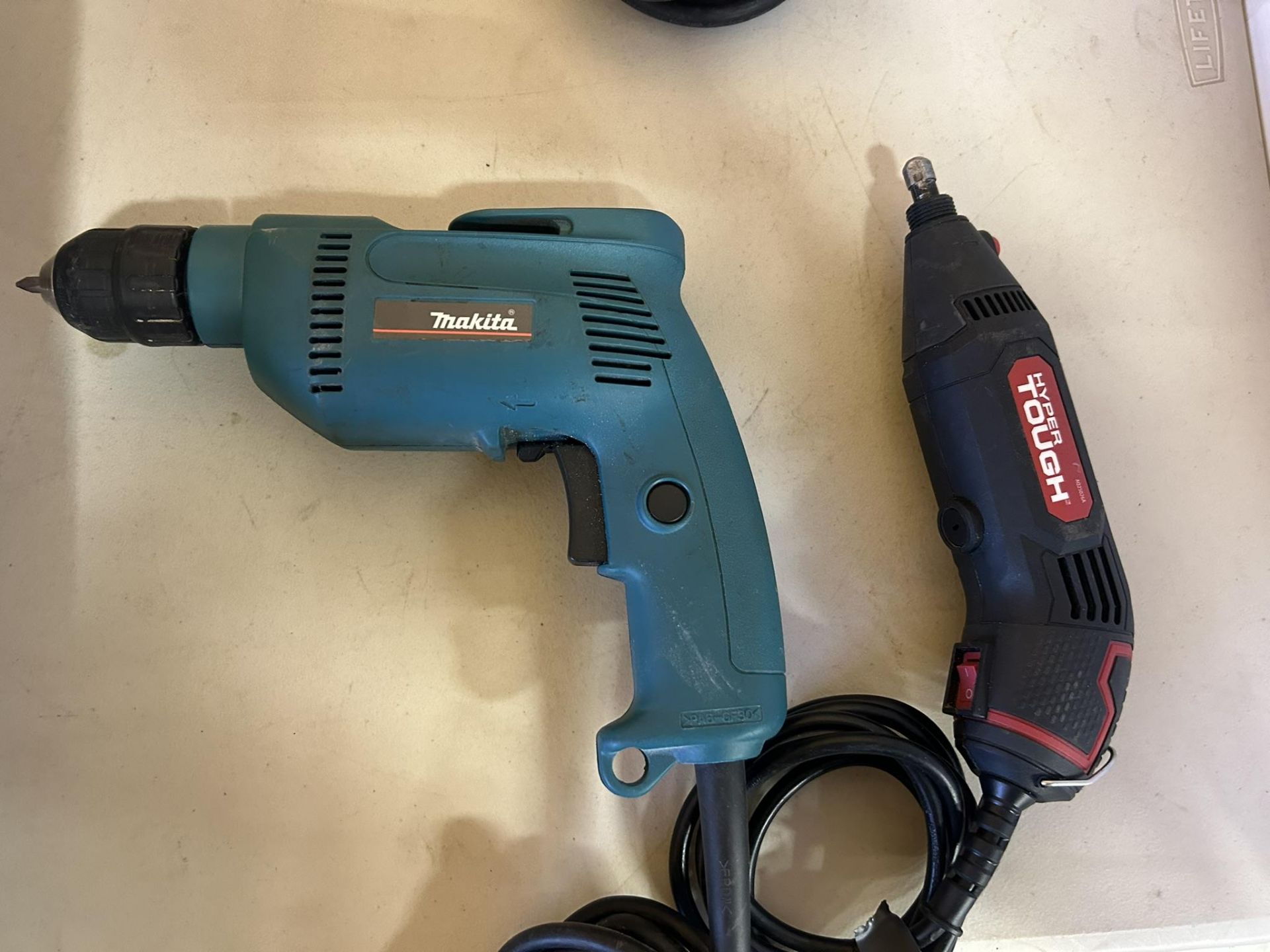 MAKITA ELEC. DRILL AND HYPER TOUGH ROTARY TOOL