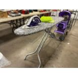 CLOTHES IRON AND IRONING BOARD