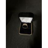 14KT YELLOW GOLD DIAMOND THREE STONE RING, CENTRE STONE IS WEIGHING 0.35 CT K IN COLOR AND VS2 IN