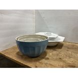 PORCELAIN MIXING BOWLS, SERVING PLATE & BOWLS