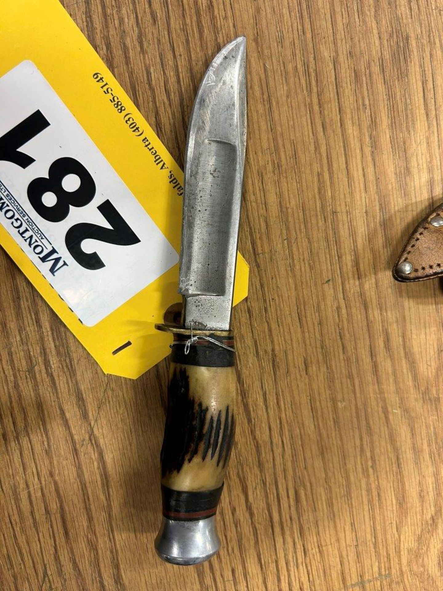 FIXED BLADE KNIFE, HATCHET W/ LEATHER COMBO SHEATH