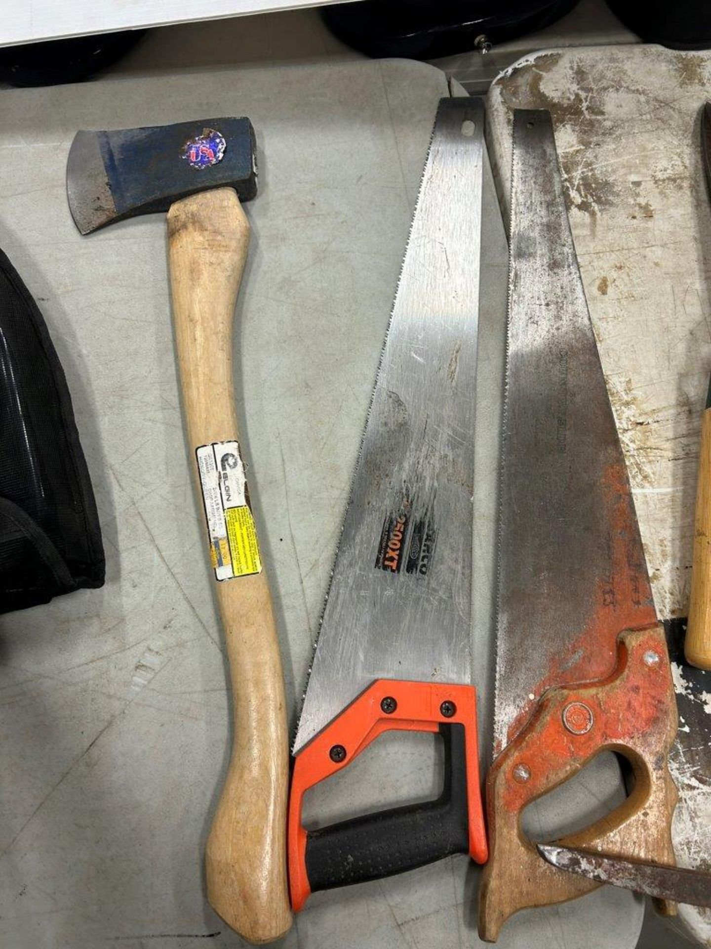 PICK AXE, AXE, WOOD SAW, EMERGENCY SHOVELS, PRUNING SHEARS, ETC. - Image 2 of 4