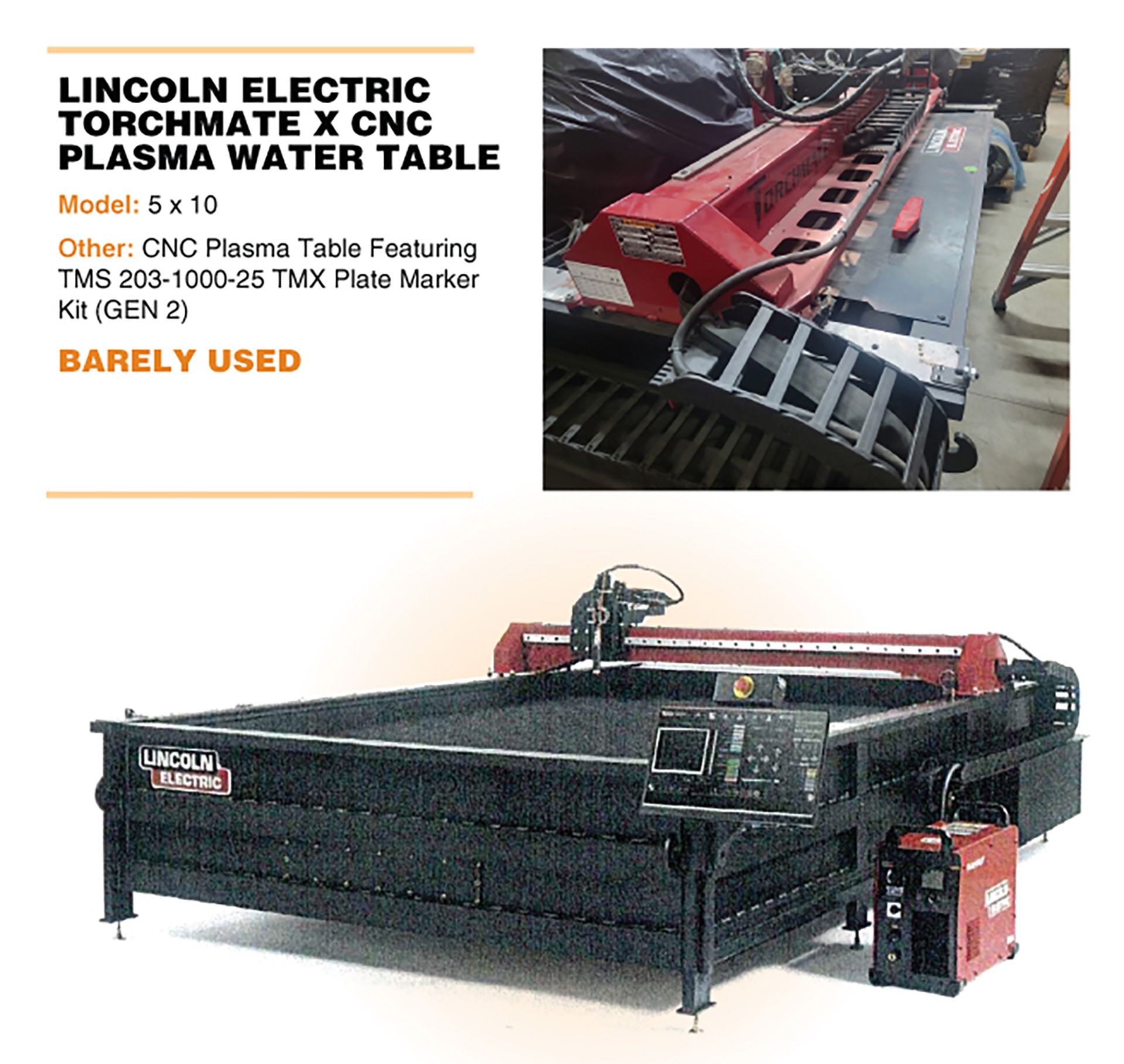 2020 Lincoln Electric Torchmate X CNC Plasma Water Table