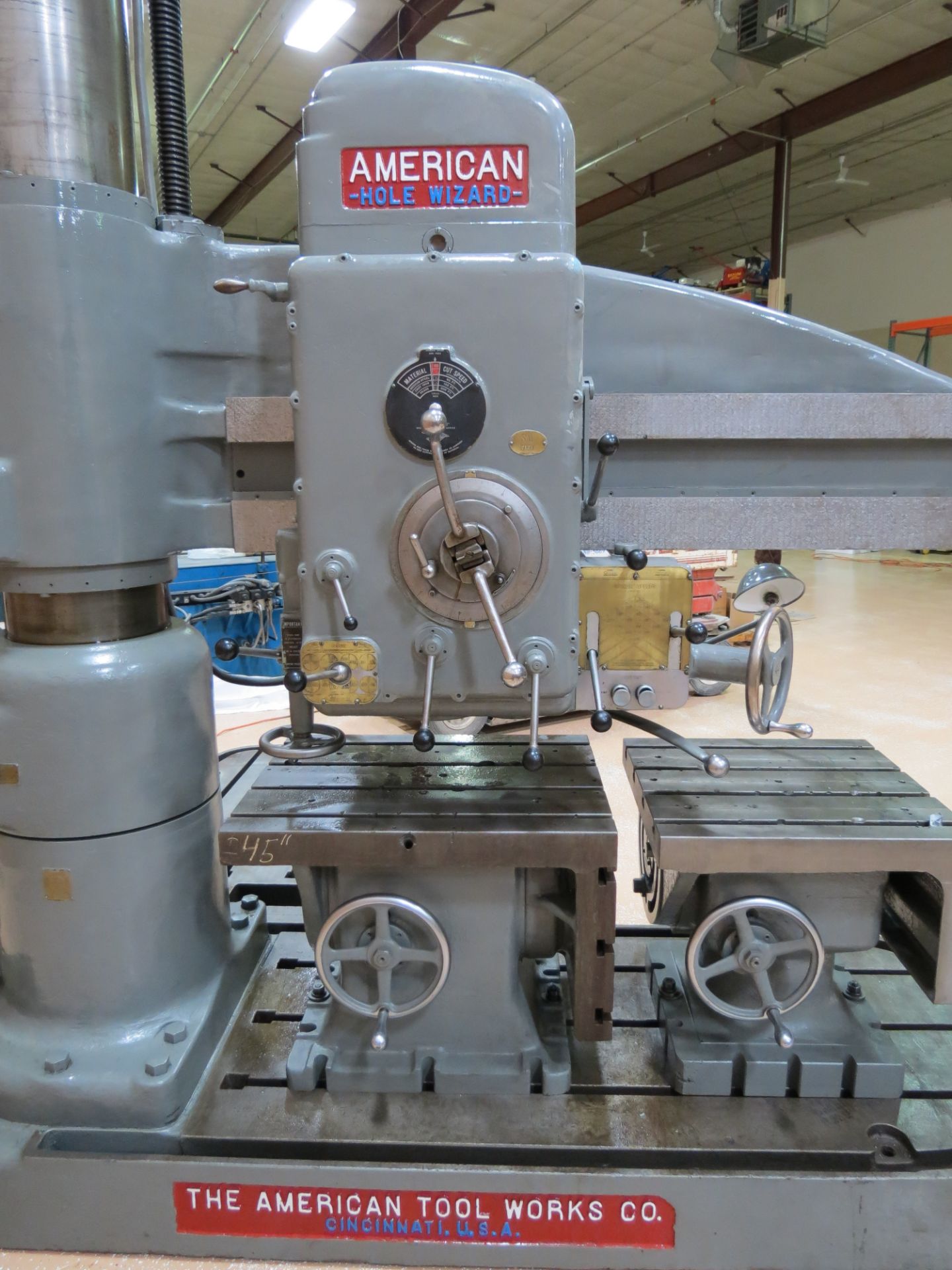 5' X 13" AMERICAN HOLE WIZARD RADIAL ARM DRILL - Image 5 of 9