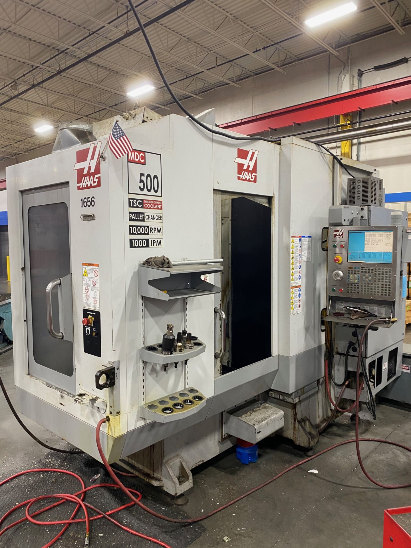 2008 HAAS MDC-500 4-AXIS HIGH-SPEED CNC VERTICAL MILL-DRILL MACHINING CENTER w/2-PALLET SHUTTLE