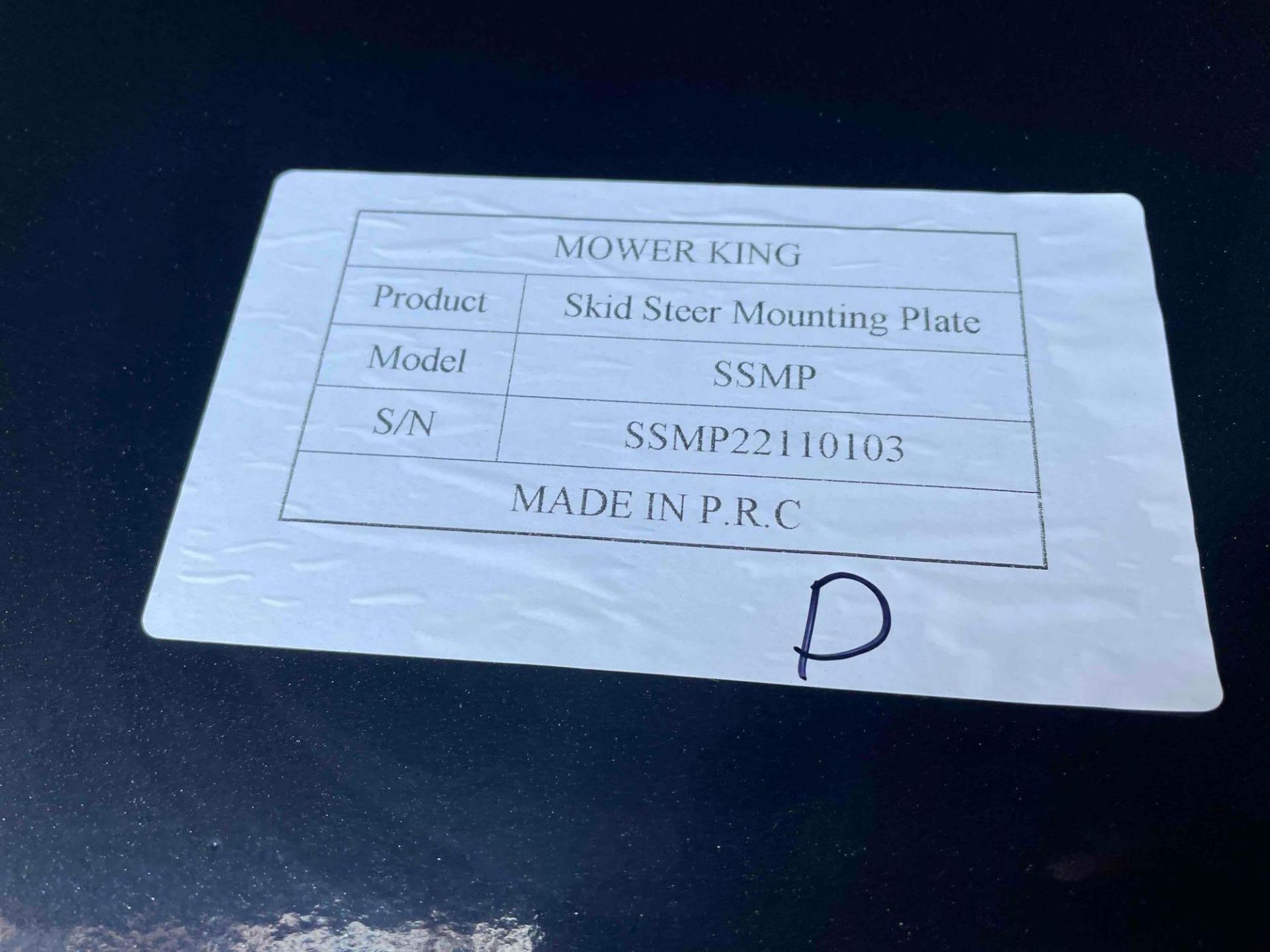 Unused 2022 Mower King SSMP Forklift Skid Steer Mounting Plate - Image 7 of 7