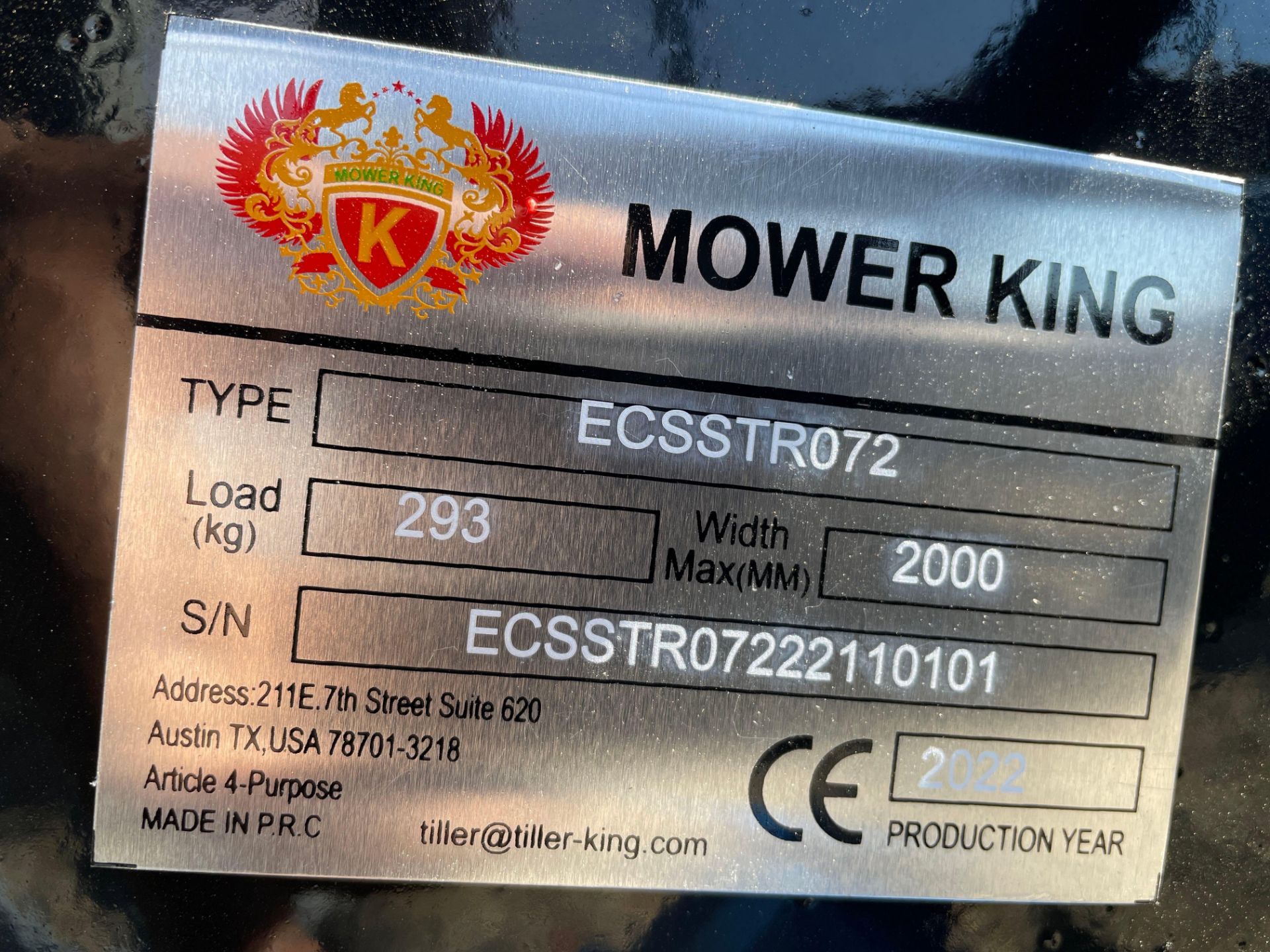 Unused 2022 Mower King ECSSTR072 Rotary Skid Steer Tiller - Image 8 of 8