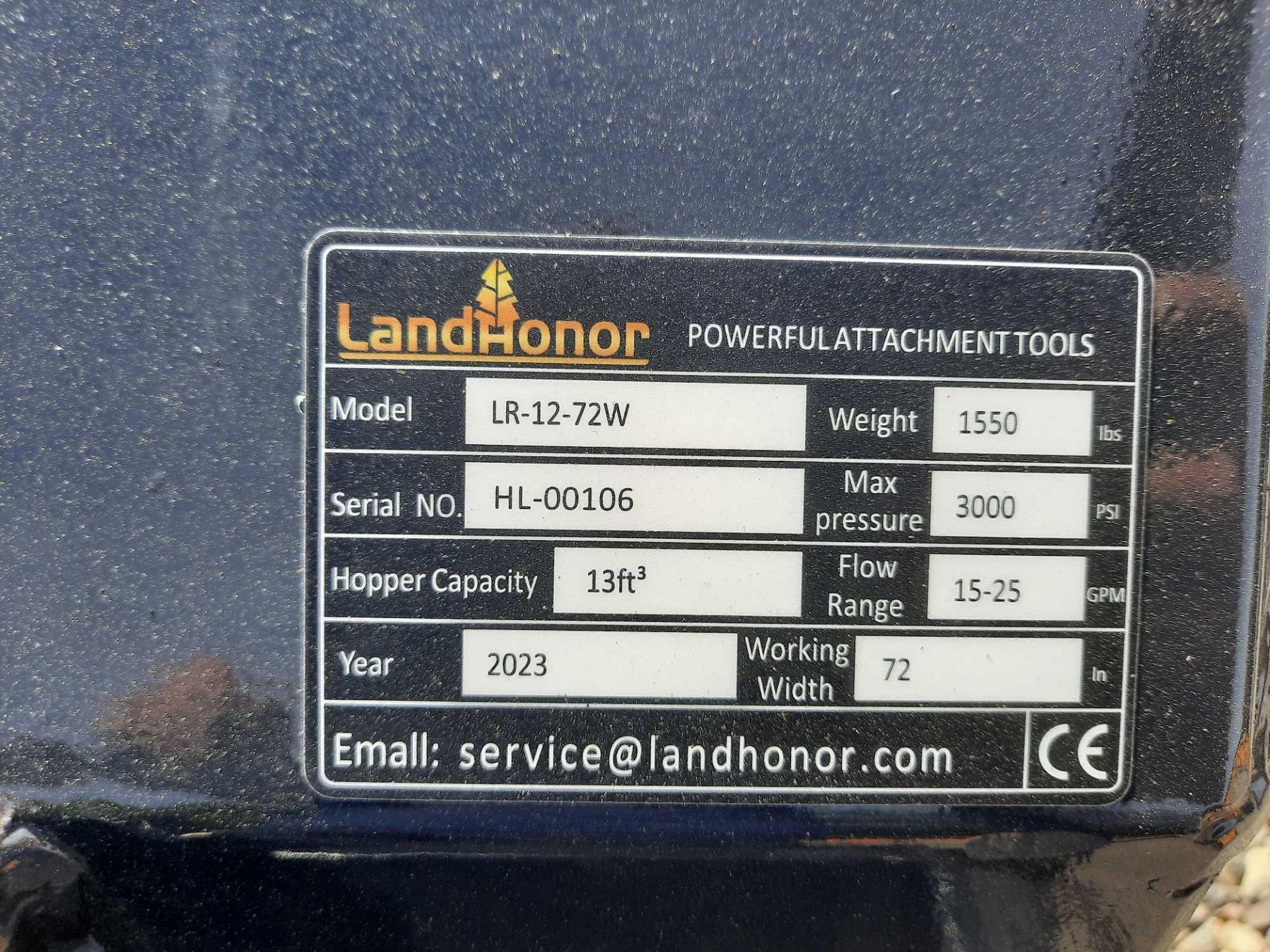 Unused 2023 Landhonor HL-LDR-0072W Skid Steer Landscape Rake Attachment - Image 6 of 6