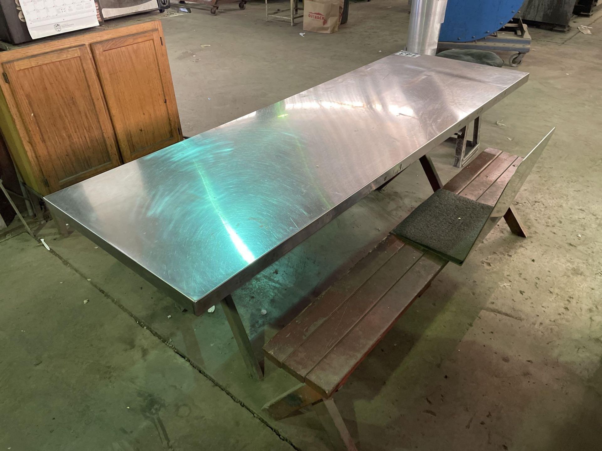 Picnic Table with Stainless Steel Top - Image 3 of 4