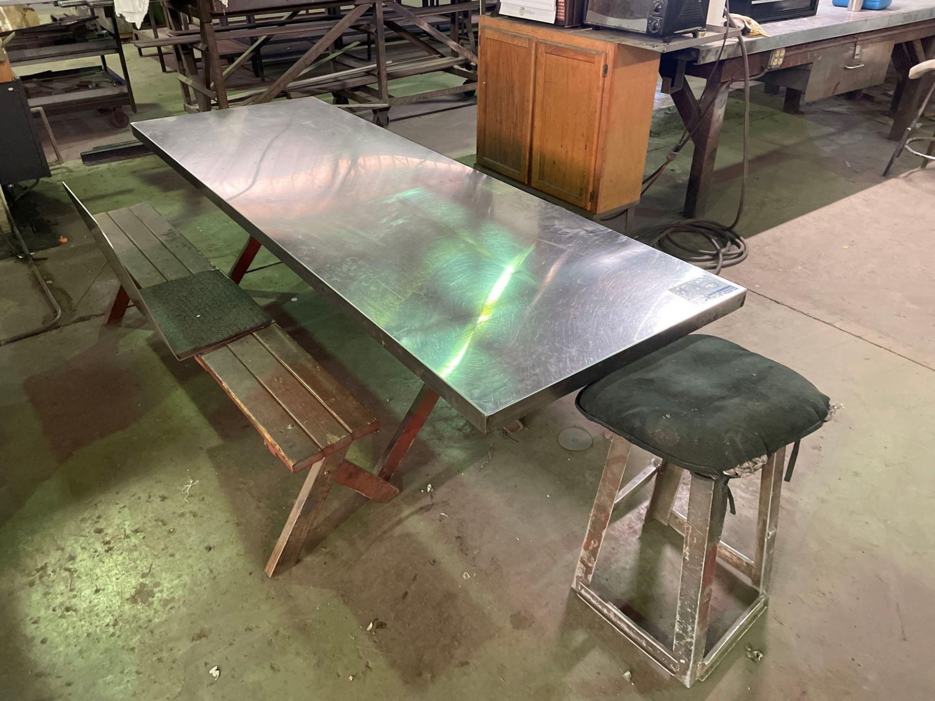 Picnic Table with Stainless Steel Top - Image 2 of 4