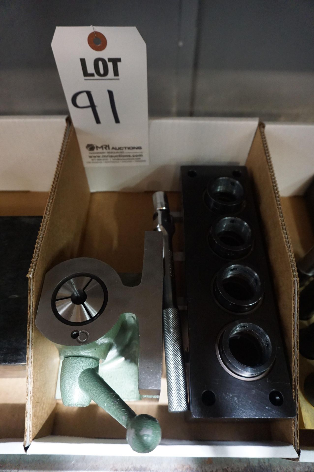 LOT TO INCLUDE (3 BOXES): (1) INTERSTATE COLLET BLOCK CHUCK SET, MISC. COLLET CLOSERS, MISC. 5C