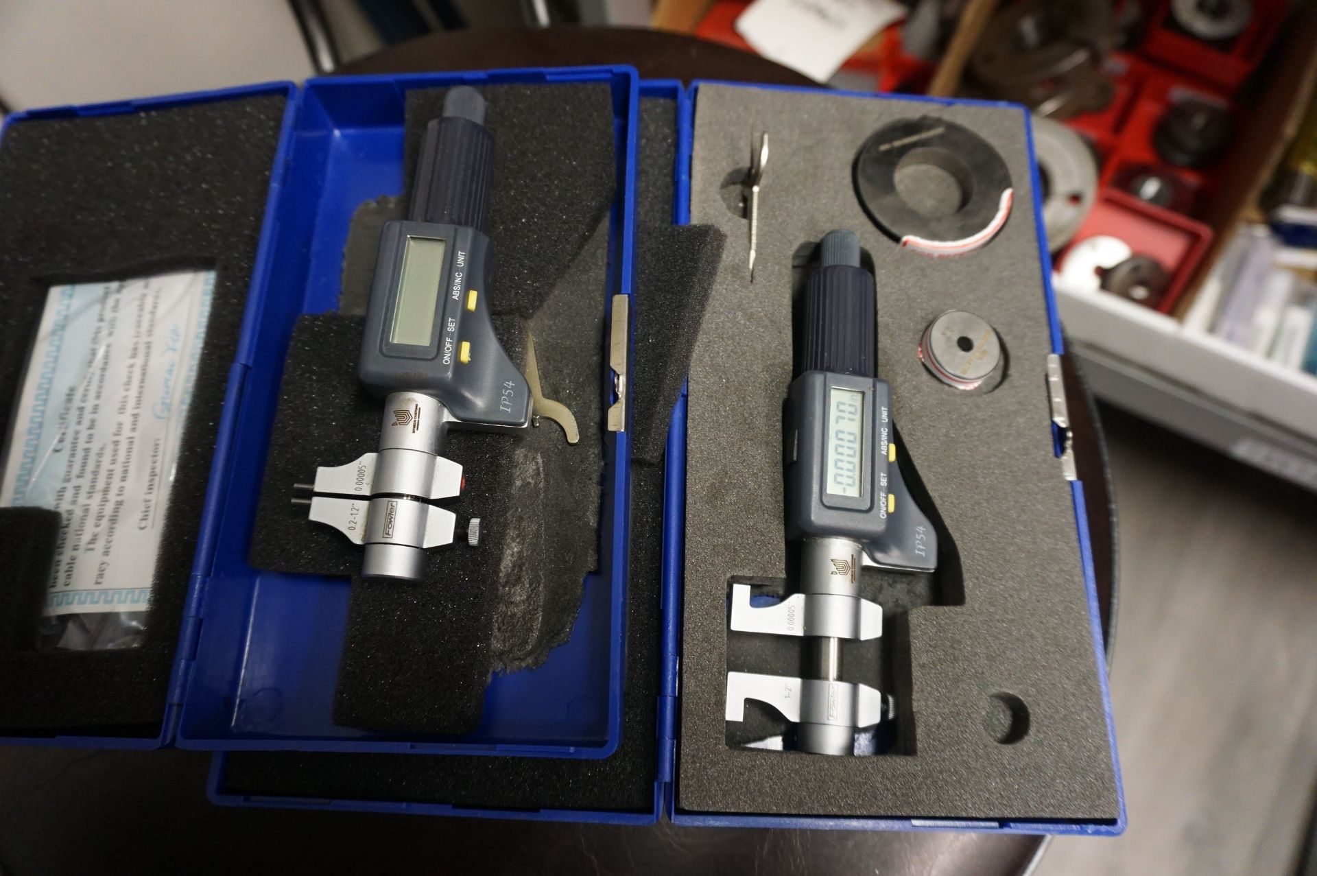 LOT TO INCLUDE: (1) FOWLER DIGITAL INSIDE MICROMETER 0.2-1.2"1P54, (1) FOWLER DIGITAL INSIDE