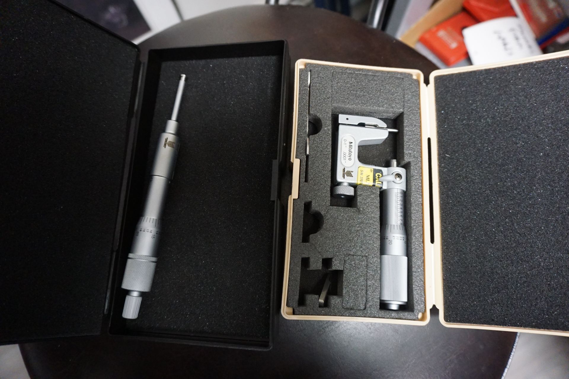 LOT TO INCLUDE: (1) MITUTOYO ANVIL MICROMETER 0-1", (1) MITUTOYO GROOVE MICROMETER 0-1"