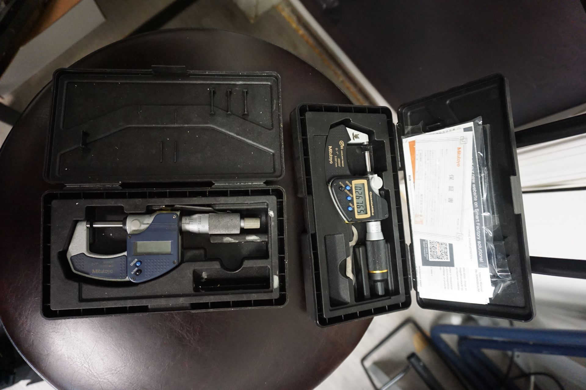 LOT TO INCLUDE: (1) MITUTOYO QUANTUMIKE DIGITAL MICROMETER 0-1", (1) MITUTOYO DIGITAL MICROMETER 0-